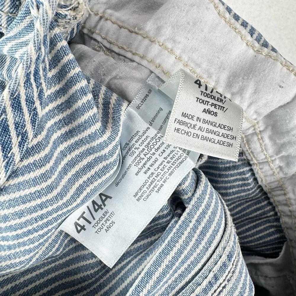 OshKosh B'gosh Blue Hickory Stripe Overalls Size 4T Vestbak